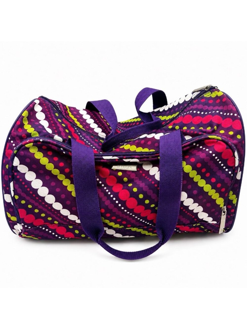 Embark Purple Polka Dot Duffel Bag Travel Gym Overnight Carry On Tote